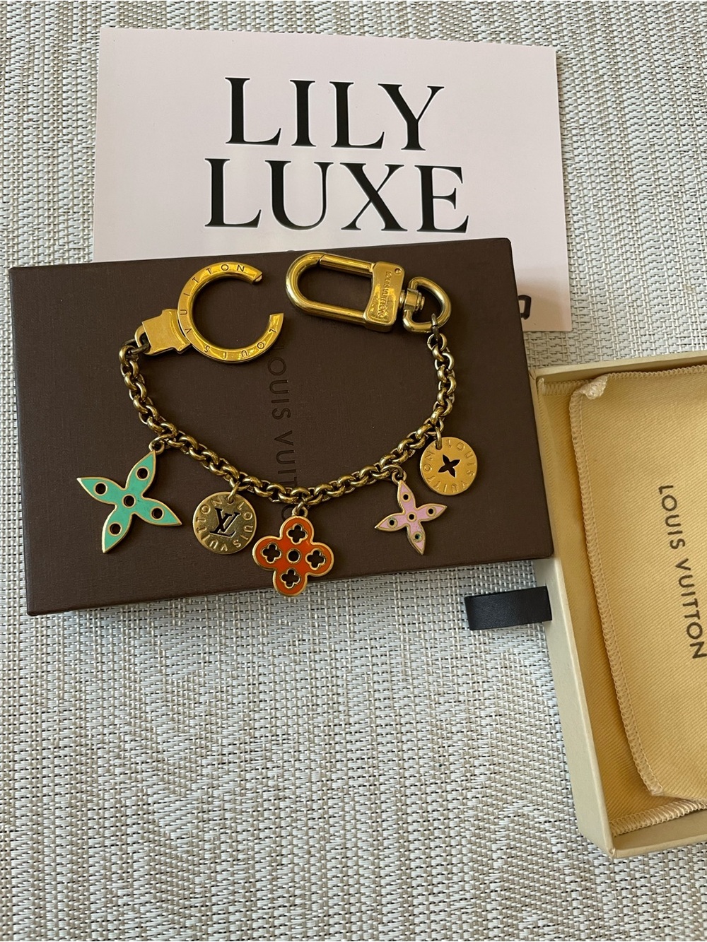 Louis Vuitton Multicolor Monogram Bag Charm in Gold-tone